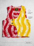 Asymmetric Ankara Waistcoat & Barrel Pants