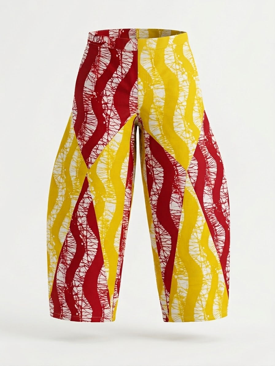 Asymmetric Ankara Waistcoat & Barrel Pants
