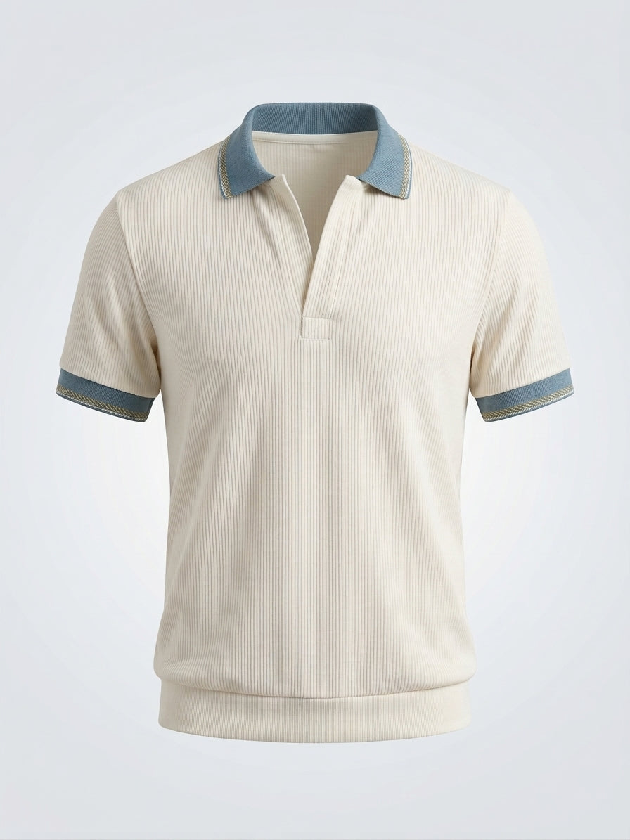 Knit Johnny-Collar Polo