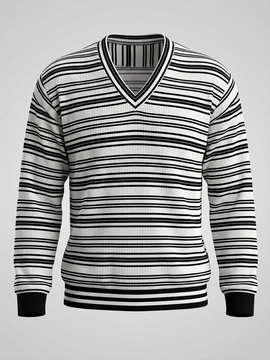 Ribbed V-Neck Sweater